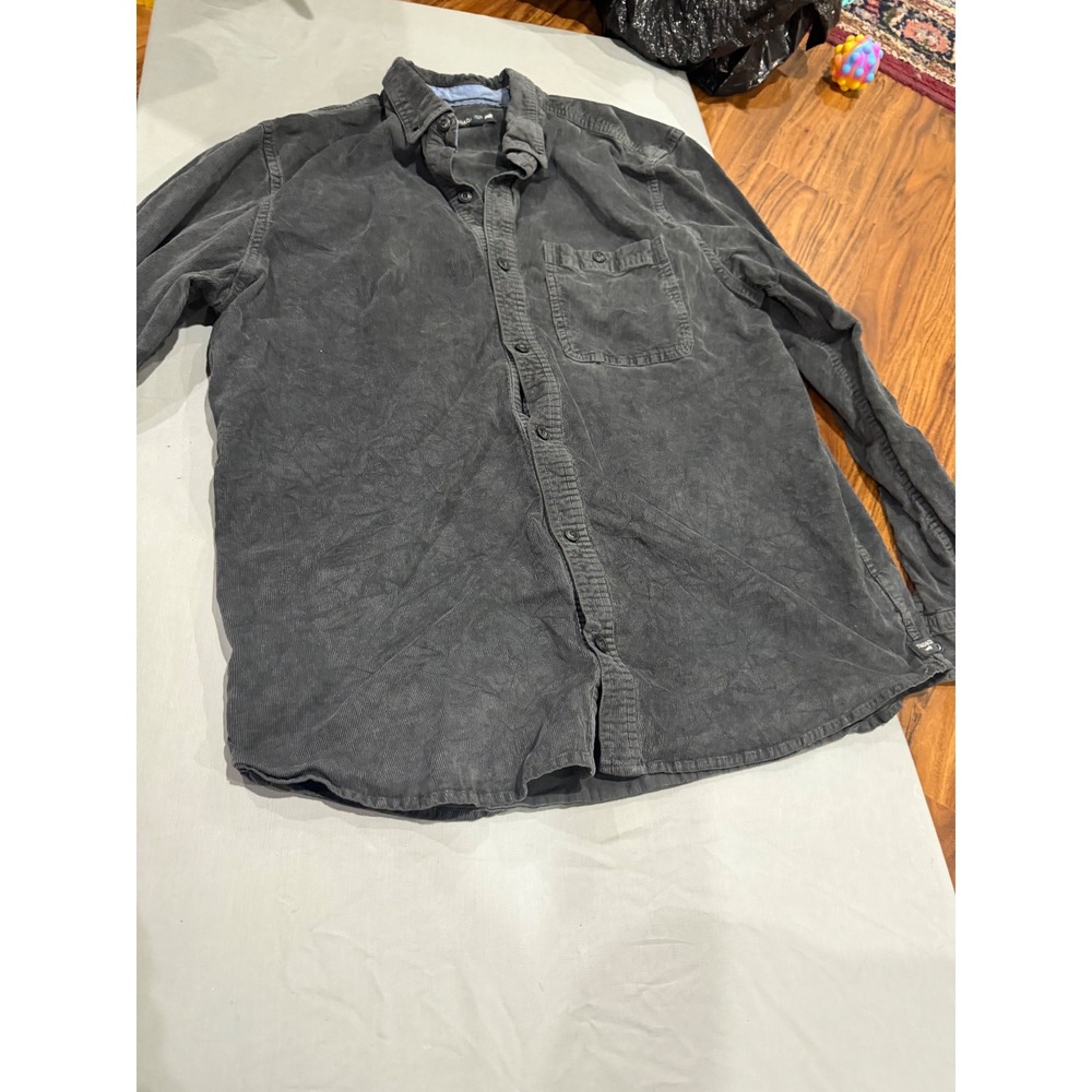 Gorpcore Mens Toad&Co Corduroy Button Down Shirt XL Charcoal Grey